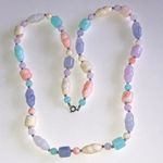 Vintage Pastel Lucite Beads Boho Beaded Necklace Purple Photo 1