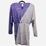 ROTATE Birger Christensen Billie Silver Purple Sequin Mini Cocktail Dress Size 2 Photo 11