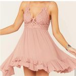 Free People  Adella Mini Dress Rose Ballet XS Blush Photo 5