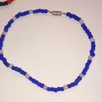 9” Ankle Bracelets Lot of 3 Black Red Yellow, Blue & Jasper Stone 925 Clasp Photo 6