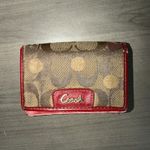 Coach Vintage Y2K  Poppy Bifold Wallet Khaki Red leather Heart Gold Polka Dots Photo 6