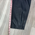 ZARA  high waisted pleated faux leather tapered leg pants size small Photo 9