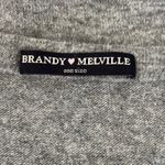 Brandy Melville  Wool Blend Sweater One Size Gray Oversized Made in Italy Deep V Photo 2