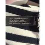 Carolyn Taylor Top Woman's Large V-Neck Cap Sleeve Black White Striped Photo 8