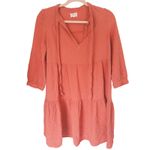 Honorine Giselle Gauze Tiered Mini Dress Mauve Pink Small Boho Western Fall Photo 1