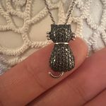 Silver Cat Pendant Necklace Photo 1