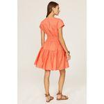 Derek Lam COLLECTIVE Orange Smocked Hourglass Tie Waist Mini Dress Size 44 Photo 1