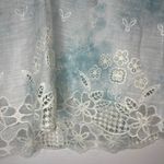 Anthropologie  Lace Trimmed Tie Dye and Embroidered Cotton Tie Neck Top Photo 12