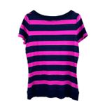 Ralph Lauren Lauren by  Size Large Shirt Black‎ Pink Striped Edgy Punk Emo Photo 1