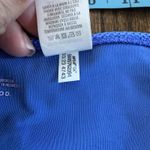 Aerie  Womens Solid Blue Textured Checkered Bikini Bottom Mid Rise Size Large Photo 7