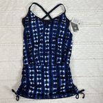 Athleta NWT Mashiko Side Scrunch Tankini in Blue Size 34D/DD Photo 3