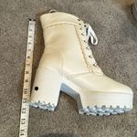 Women’s White Lace Up Chunky Heeled Boots Size 11 (42 EU) NEW White Photo 11