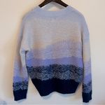 Club Monaco NEW  chunky mohair pullover sweater, lavender and navy, Oversized XS Photo 7