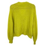 by‎ Anthropologie Sweater Vibrant Neon Yellow Knit V Photo 1
