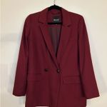 Madewell  Drapeweave Caldwell Double-Breasted Blazer Cabernet Size Medium Photo 2