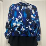 Attention Black Blue and White Blouse  Photo 1