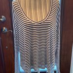 Brandy Melville  blue & white striped lightweight long sleeve V neck top Photo 0