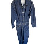 ZARA - NWOT Straight Long Sleeve Denim Jumpsuit Sz S Photo 6