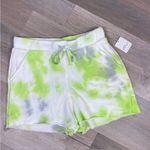 Free People Kelly Washed Tie Dye Sweat Shorts Citron Green Gray X Small Photo 1