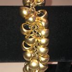 Satin Soft Gold Tone Chain Link Chunky Retro Bracelet Photo 1