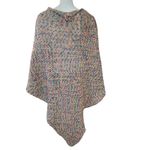 Hand Crafted Crocheted Multicolored Shawl Blue Photo 2