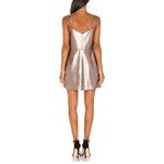 1. State  The Curator Metallic Silver‎ Foil Faux Leather Dress Photo 2