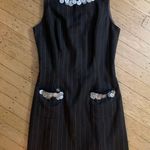 Anthropologie Pinstripe Mini Dress in Black/Dark Grey Photo 0