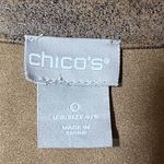 Chico's Moto Jacket Womens Size 4/6 Brown Distressed Faux Suede Lace-Up Cuffs Photo 6