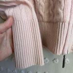 Vince  100% Cashmere Cable Knit Full Zip Hooded Sweater Sz S Blush Pink Photo 2