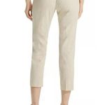 Theory Linen Pants Stretch Ivory Cream Cropped Sz 6 Preppy Pockets Photo 1