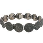 Sterling Silver Vintage  Round Mayan Calendar Link bracelet MEXICO Photo 1