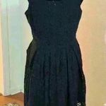 J.Crew  Navy Blue Babydoll A-Line Knee Length Midi Eyelet Dress Photo 2