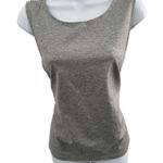 J.Crew Style Grey & Striped in back Sleeveless Round Neck Top Large Photo 0