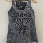 Maurice's 🦋  Grey Black Cross Biker Tank Top Vintage Retro Harley Davidson Medium Photo 0
