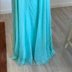 Elegant Strapless Gold and Aqua Dress Blue Size 6 Photo 13