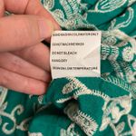 Solitaire  Boho Emerald Green Embroidered Floral Cold Shoulder Top Size M Boho‎ Photo 8