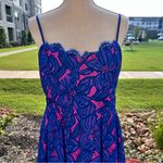 Lilly Pulitzer  Vibrant Blue and Pink Lace Camella Midi Dress Photo 2