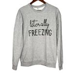 Tultex  Literally Freezing gray pullover sweatshirt long sleeve spell out medium Photo 0