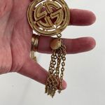 Vintage R.N.K. Boho necklace with pendant tassel Gold Photo 2