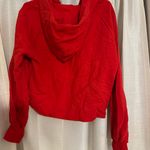 Half Zip Cropped Hoodie Red Photo 1