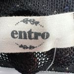 Entro  tie waist sheer v-neck pullover sweater black color dots L casual Photo 4