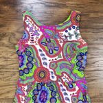 Jude Connally • Mary Pat Dress sleeveless mini sheath paisley bright pink green Size XS Photo 2