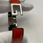 Gucci Leather G Logo Hinged Cuff Bracelet - Orange - Preowned Photo 4