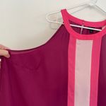 Torrid 3 Plus Size Georgette Halter Tank Berry Pink Colorblock Sleeveless Blouse Photo 8