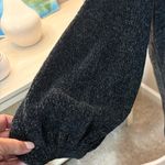 Something Navy  Black Metallic Balloon Sleeve Dress. Medium Photo 4