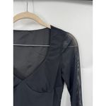 Sheer Cropped Flare Sleeve Witchy Top Women S Black Y2K Rave Whimsigoth Coquette Photo 6