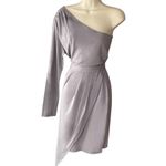 NWT ~ PRETTY GARDEN Gray 1 Shoulder Wrap Style Long Sleeve Dress ~ Women's XL Photo 1