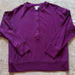 Athleta  Womens Purple Balance‎ Henley Sweatshirt Casual Size Medium Photo 0