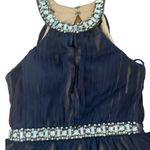 Jodi Kristopher  Navy Tulle Jeweled Mini Dress Size 3 Photo 6