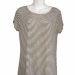 H&M Striped Crewneck Short Sleeve Tee Black Cream Medium Photo 5